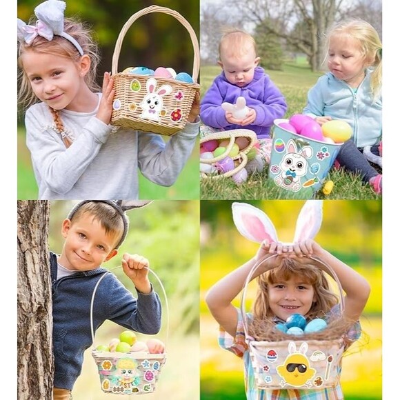 Easter Stickers - DIY Happy Easter Egg Bunny Sticker for Kids, Easter Crafts Sti - Picture 3 of 6